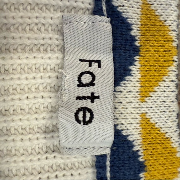 Fate Anthropologie Sweater Size Small Ivory Multi Media Sleeves Colorful Boho - Picture 6 of 10